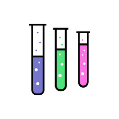 Three chemical tubes vector illustration