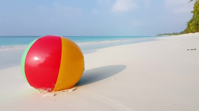 Beach ball on a perfect tropical beach in the Maldives