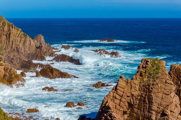 nice rock beach at philip island, australia