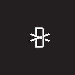 DX Initial letter overlapping interlock logo monogram line art style