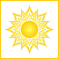 Vector absatract yellow sun symbol.