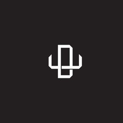 DU Initial letter overlapping interlock logo monogram line art style