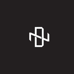 DN Initial letter overlapping interlock logo monogram line art style