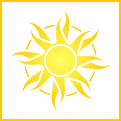 Vector absatract yellow sun symbol.