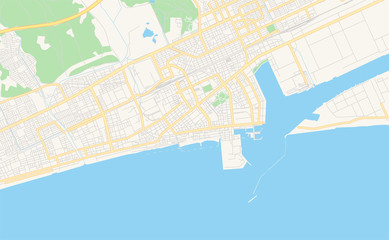 Printable street map of Tomakomai, Japan