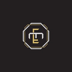 EM Initial letter overlapping interlock logo monogram line art style