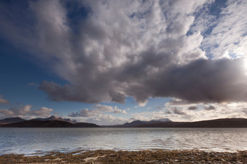 The panoramic landscape at the kyle of Tongue