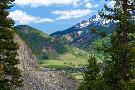 Overlooking the town of Silverton, Colorado, from the San Juan Skyway