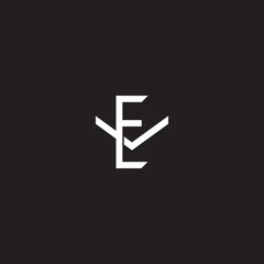 EV Initial letter overlapping interlock logo monogram line art style