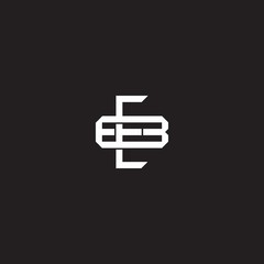 EB Initial letter overlapping interlock logo monogram line art style