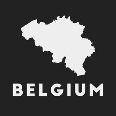 Belgium icon. Country map on dark background. Stylish Belgium map with country name. Vector illustration.