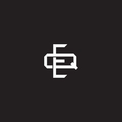 EQ Initial letter overlapping interlock logo monogram line art style
