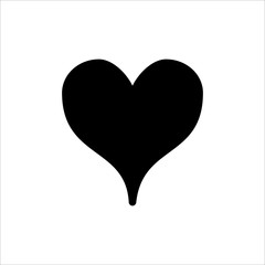 Heart vector icon. symbol of love in black color with trendy flat style icon for web site design, logo, app, UI isolated on white background