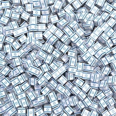 Israel national flag 3D blocks background. 3D illustration