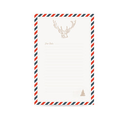 Creative christmas letter and envelope template. Dear santa.