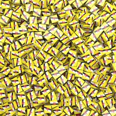 Nation of Brunei the Abode of Peace national flag 3D blocks background. 3D illustration