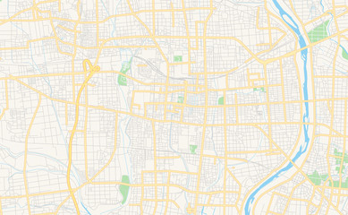 Printable street map of ogaki, Japan