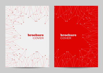 Brochure template layout design. Abstract geometric background with connected lines and dots