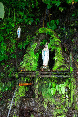 Grotto of the virgin Mary on the shores of Pandin lake, San Pablo, Laguna Province, Luzon island, Philippines.