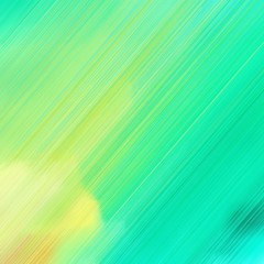 diagonal lines background illustration with turquoise, khaki and medium spring green colors. square graphic with strong color