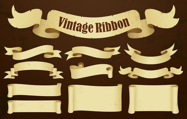 Vintage design Ribbon and Paper set