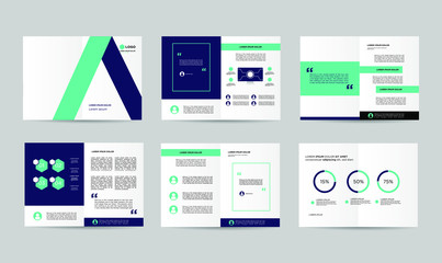 set blue tosca creative print flyer template design template