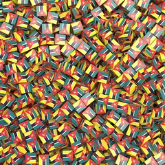 Republic of Mozambique national flag 3D blocks background. 3D illustration