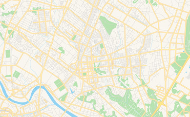 Printable street map of Hitachinaka, Japan