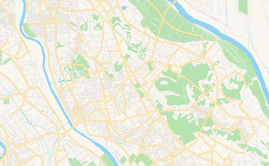 Fototapeta na wymiar Printable street map of Noda, Japan