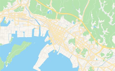 Printable street map of Shunan, Japan
