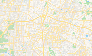 Obraz premium Printable street map of Komaki, Japan