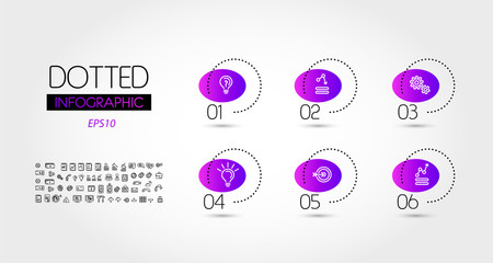 six violet circle infographic options