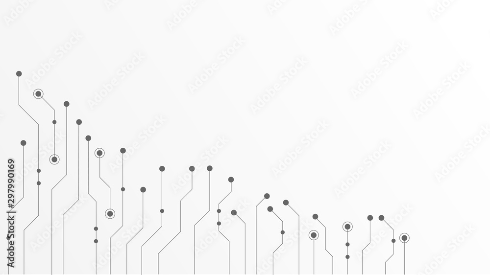 Poster Abstract geometric Circuit connect lines and dots.Simple technology graphic background.Illustration Vector design Network technology and Connection concept.
