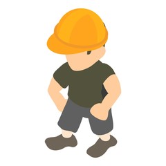Builder icon. Isometric illustration of builder vector icon for web