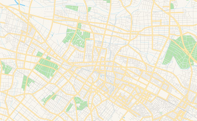 Printable street map of Fukaya, Japan