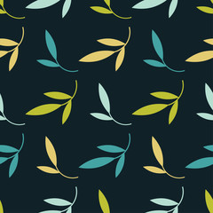 Seamless background with decorative Autumn leaves. Vector illustration for web design or print.