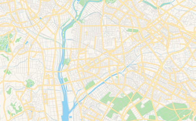 Printable street map of Kariya, Japan