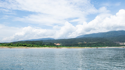Lake view with water and sky
