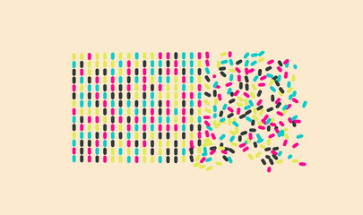 Big data graph visualization. Motion vector illustration. Coding process. Can be used for advertising, marketing and presentation.