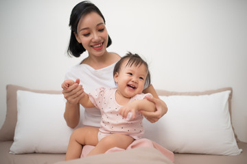 happy mother and child together
