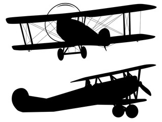 Vector biplanes silhouettes