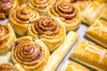 Sweet cinnamon cookies, bakery. shallow depth of view