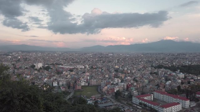 Kathmandu, Nepal. Panoramic View from Swayambhunath stupa monkey temple.