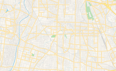 Printable street map of Inazawa, Japan