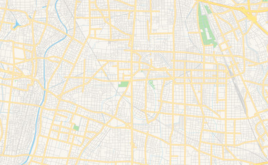 Printable street map of Inazawa, Japan