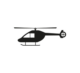 Helicopter, chopper icon. Vector illustration, flat design.