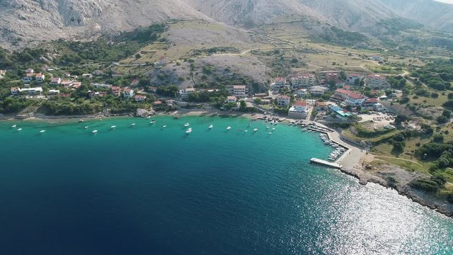 Town Stara Baska, Island Krk, Croatia, aerial view 