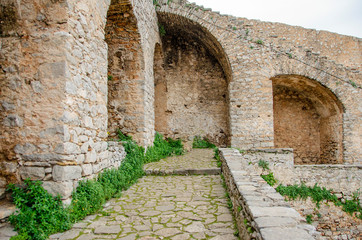 The inner courtyard of Palamidi Castle in Nafplion city, Greece.