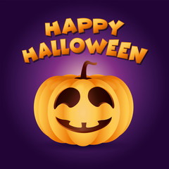 A illustrated happy halloween pumpkin - Vector illustration