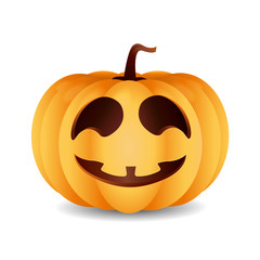 A illustrated smiling halloween pumpkin  - Vector illustration